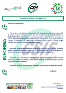 Comunicación a la Empresa